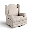 Storkcraft Serenity Wingback Upholstered Reclining Glider with USB from 
