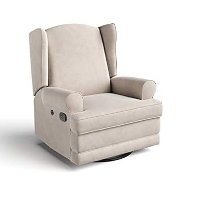 Storkcraft Serenity Wingback Upholstered Reclining Glider with USB from 
