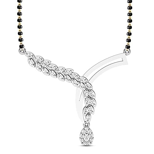 Image of DISHIS 14K White Gold Mangalsutra for Women