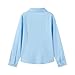 eton kidd Girls Stretch Poplin Long Sleeve Shirt Club Collar Adjustable Cuffs Curved Hem Elegant School Uniform Design Blue