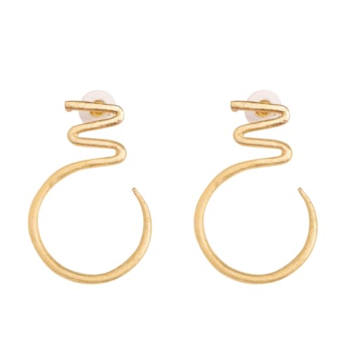 XPNSV Luxury Golden Zigzag Gilded Earrings,Jewellery Gift Set for Women & Girls | Anti Tarnish, Light Weight, Diwali Special Jewellery for Women, Girls and Her Deal