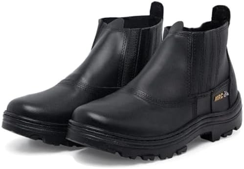 Bota de Segurança Masculina em Couro com Biqueira e Elástico