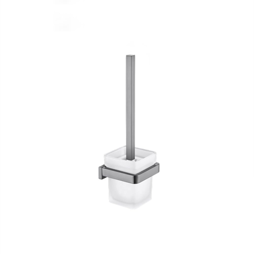 Toallero Doble Gris, Accesorios de baño, Colgador de Anillo para Toalla, toallero, Gancho, Soporte para Papel, escobilla de baño, Montaje en Pared, 6 Ganchos, Soporte para escobilla de baño