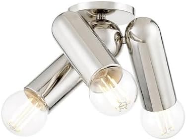 Mitzi H720503-PN Lolly - 3 Light Flush Mount 7.5 inches Tall and 14.25 inches Wide - Polished Nickel