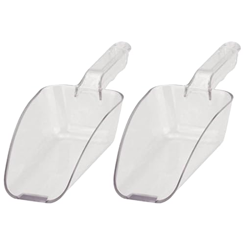 Concept4u 2 x 100ml Polycarbonate Ice Scoop 3.5oz Plastic Clear Ice Shovel Heavy-Duty Utility Scoop Ideal for Food, Flour, Candy, Popcorn & Kitchen Use