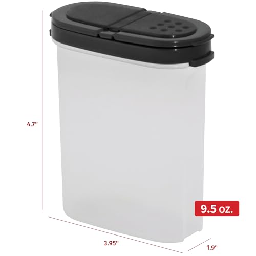 Image of Signoraware Sprinkles N Spice BPA Free Plastic Big Container with Lid (280mlx2 | Set of 2 | Black)