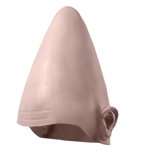 Alien Cone Bald Head - Dehnbares Halloween -Kostüm -Kopf Cover, lustiger Latex -Conehehead -Hut | Realistisches Alien-Design, Science-Fiction-Party-Thema, komfortables Fit-Material, kahle Perückenkapp