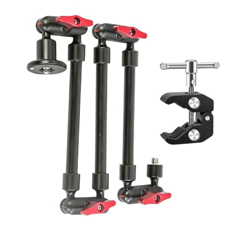 Image of PHOTOMAX Magic Arm with Super Clamp & Phone Holder, Adjustable Articulating Camera Mount Arm with 360 Rotation, 1 /4 inch & 3 /8 inch Thread for Monitor, LED Light, (31 inch Magic arm with Super clamp)