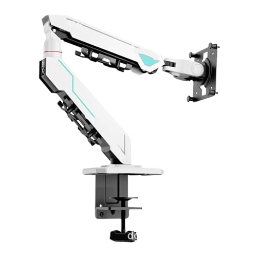 Support de moniteur articulé blanc pince de table rotative et bras robotisé