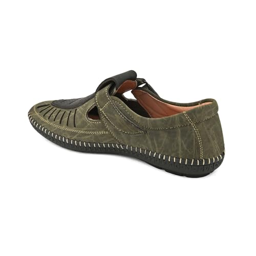 Image of Centrino Men's Fisherman Sandals | Sporty & Casual Summer Footwear | Adjustable Fit with soft cushion Padding | Closed-Toe Comfort & Durability (9284)