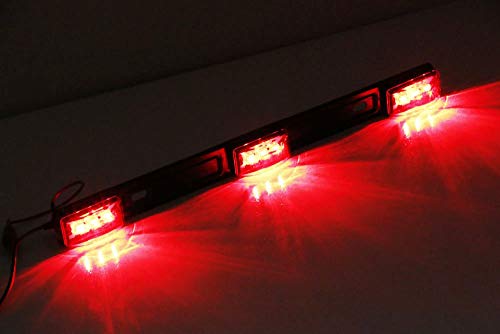 image for iJDMTOY Red Lens 3-Lamp Truck Rear Tailgate or Trailer LED Light Bar C