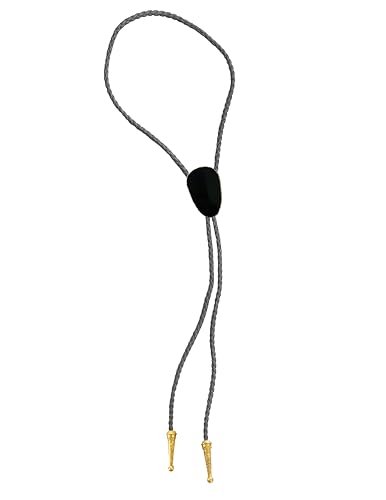 Image of Daisy Del Sol Gemstone Bolo Tie Braided Vegan Faux Leather Natural Stone Gold Handmade Necklace Adjustable Boho Western Jewelry