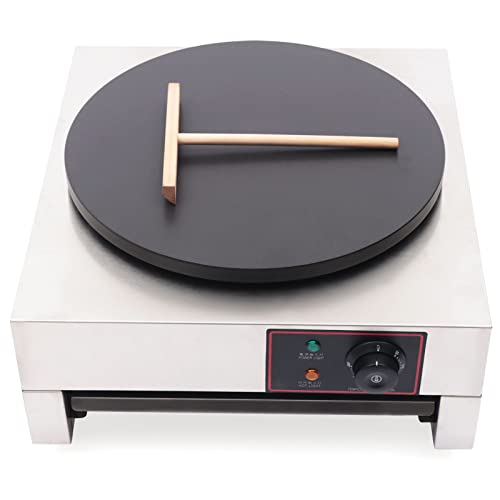 Grfcevue Commercial Electric Crepe Maker Pancake Machine, 1700W 16 Inch Griddle Machine 430 Stainless Steel Crepe Maker Machine Non-Stick Electric Crepe Pan Adjustable 50-300℃ Crepe Maker Machine For Kitchen thumb #1