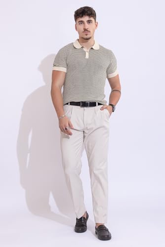 Image of Armisto Men's 100% Cotton Fancy Party Polo T-Shirt /Neutral Colour