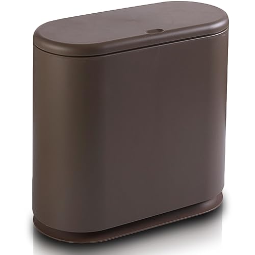 Shally Dogan Poubelle de salle de bain, capacité 9 litres, poubelle en polyuréthane avec...
