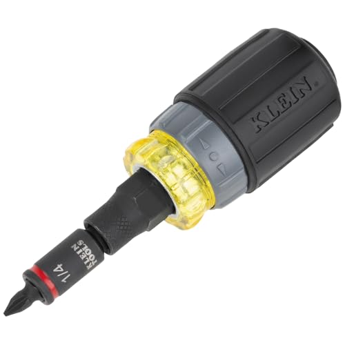 Klein Tools 32561HDRT KNECT 7-in-1 Ratcheting Screwdriver, Impact Rated, Stubby with Phillips, Slotted Bits, 3 Nut Drivers, Adapter, 7-Piece by KLEIN TOOLS - Image 8