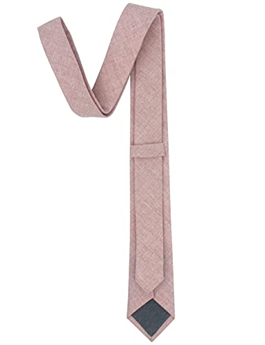 Image of Kebocis Mens Solid Color Cotton Necktie for Men