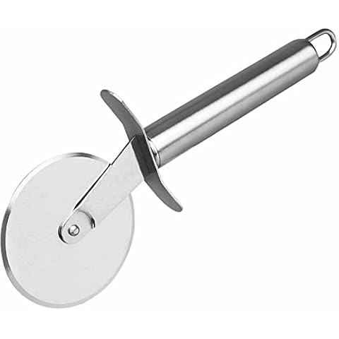 Luxed Pizza Cutter Stainless Steel Professional Pizza Cutter Wheel Slicer with Non-Slip Ergonomic Handle Smooth Rotating & Easy to use (Silver) Cover