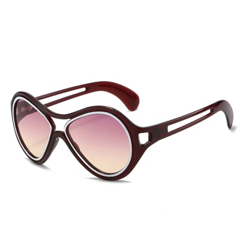 UDNDASBE - Gafas de sol para hombre de doble puente, retro, degradado, con sombras, UV400, gafas de sol huecas para mujer, Negro