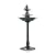 Alpine Corporation TEC104 Outdoor Floor 3-Tiered Pedestal Soothing Cascading Waterfall Fountain with Birdbath, 40", Green
