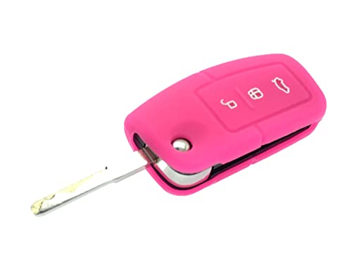 Nordecco Silicone Key Case Protective Cover Compatible With Ford S-MAX/C MAX/FOCUS/MONDEO/KUGA/FIESTA/FUSION Curved Key Fob 3 Button Flip Remote
