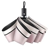 日傘 uvカット 遮熱 ワンタッチ 自動開閉 【2025新登場 ·反射冷却素材採用・JIS認証済】 折り畳み日傘 100 遮光 軽量 6本骨 折り畳み コンパクト 紫外線遮断 UPF50+ 熱中症対策 日焼け防止 耐風撥水 晴雨兼用 傘 メンズ レディース 多層生地設計 携帯便利 収納ポーチ付き (D.ピンクｘブラックｘベージュ)