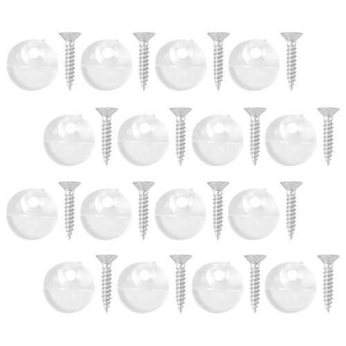 Image of UKCOCO 50pcs Glass Buckle Glass Mirror Picture Hanger Mirror Hanging Hardware Plastic Coat Hangers Heavy Duty Mirror Hangers Door Mirror Hanger Plastic Hooks Suite Dressing Table Iron, Transparent 1