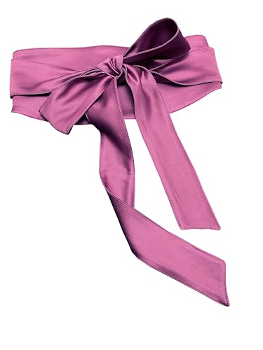 Women's waist Cover Wide Strap imitation silk Tie double loop decorated Bow belt for Dress2