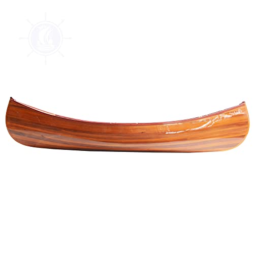 Old Modern Handicrafts 6-Feet Wooden Canoe with Ribs - Made from Premium Cedar and Hardwood Hull - 70.5L x 20.2W x 15H Inches