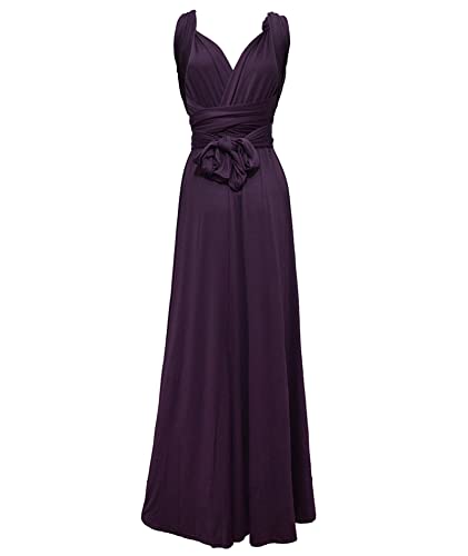 Image of Sexyshine Women's Backless Gown Dress Convertible Multi-Way Wrap Halter Cocktail Dress Bandage Bridesmaid Long Dresses