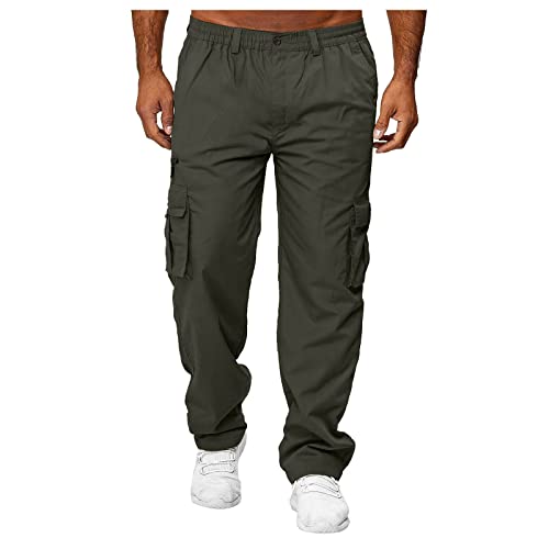 Mens Cargo Pants Multi Pockets Relaxed Fit Stretch Outdoor Work Pants Casual Lightweight Hiking Jogger Sweatpants