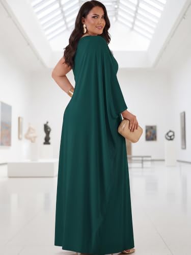 Image of KOH KOH Womens Long Cowl Neck Flowy Grecian Goddess Cape Sleeve Maxi Dress