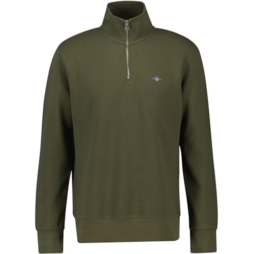 GANT Mens Half Zip Sweatshirt Juniper Green XL