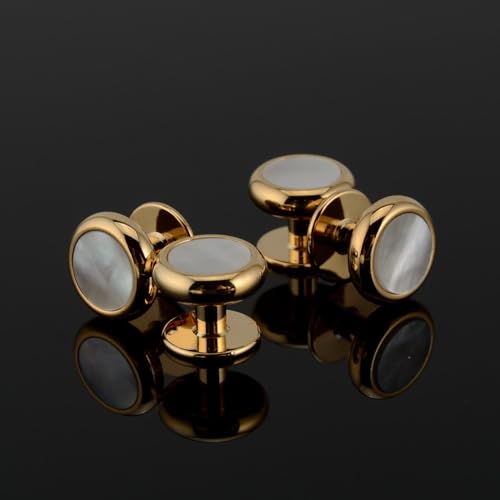 Gemelos de camisa para hombre en dorado y plata para boda 3