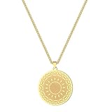 Genérico collar hombre.Collar de amuletos Mandala para hombres Mujeres con colgantes chapados en oro Cadena de colgantes Collar espiritual Talismán Joyería