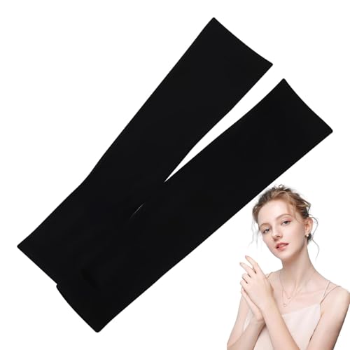 Fierudeng Mangas de brazo UV | Protector elástico de quemaduras solares - Protección solar UV transpirable Mangas deportivas de enfriamiento para mujeres, hombres y jóvenes, Negro, Refer to