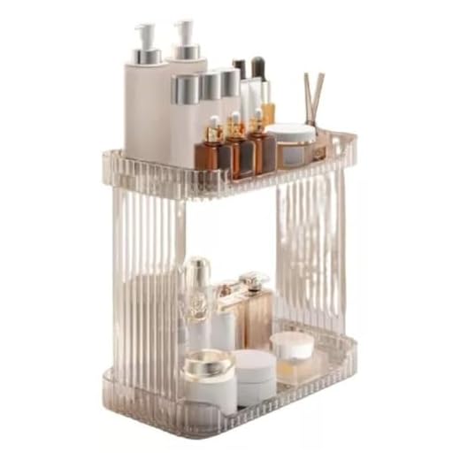 Organizador Mesa 2 Andares Acrilico Porta Maquiagem Cosmeticos Acessorios (Transparente)