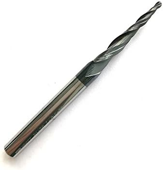 Tip radius=1.0mm HRC55 R1*D6*30.5*75L*2F Tungsten Solid Carbide Coated Tapered Ball Nose End Mills Taper and Cone Endmills