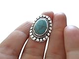 Anillo etnico turquesa ⊹⊱✿ ANILLO AJUSTABLE DE CABOCHON DE HOWLITE TURQUESA EXPRESIVO ✿⊰⊹ Anillo de declaración bohemio ajustable, anillo indio, anillo indio