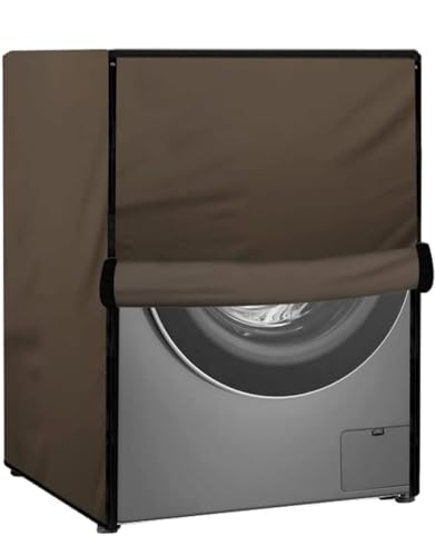 Image of Waterproof & Dustproof Top Front Load Washing Machine Cover for 6 kg 6.5 kg 7kg & 7.5 kg Compatible for IFB LG Samsung Whirlpool Bosch Haier | Siemensfor with Pipe Holes (Beige)