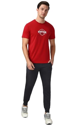 Image of Van Heusen Men's Track Pant - Jogger | Side Zipper Pockets |Mid-Rise| Comfort Fit | Cotton Terry Fabric for faster sweat absorption | Breathable & Casual | Easy Stain Release| Anti-static fabric | Activewear | Drawstrings | Style 50044
