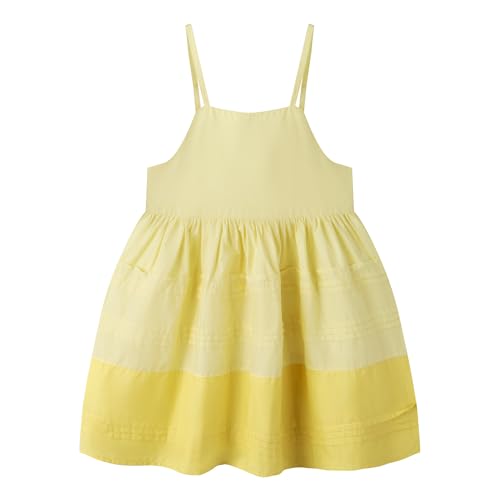 Little Girls Dresses Summer Sleeveless Pleated Party Dress Skater Solid Sundress