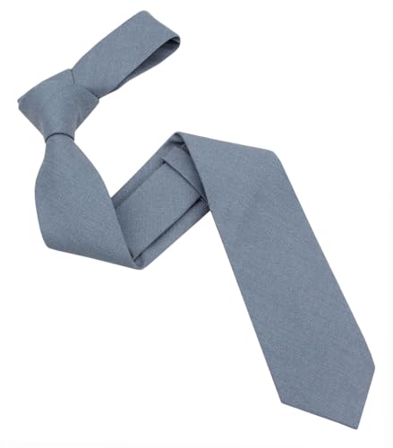 Image of Mens Solid Linen Ties - Slim Pattern Necktie for Men Wedding Groomsmen