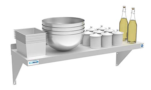 Image of KoolMore NSF Stainless Steel Wall Mount Shelf - Industrial Grade Metal Shelf for Commercial Restaurant Kitchens 12 x 36