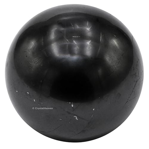 Image of Certified Shungite Crystal Ball for Meditation - Premium Crystal Vastu Items for Home and Feng Shui Items for Good Luck - Ideal for Pooja Supplies and Spiritual Practices (1.5 inch Inch)