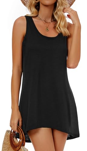CHICGAL Beach Cover Ups for Women Summer Casual Sleeveless Tank Dresses Swimsuit Coverup3
