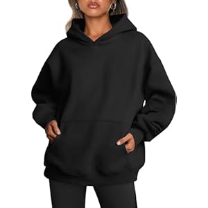 Hoodie Damen Kapuzenpullover Oversize Casual Pullover Sweatshirt Langarm Baumwolle Pulli Herbst Winter Hoody mit Tasche