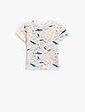 Koton Babyboy T-Shirt Short Sleeve Crew Neck Shark and Whale Printed