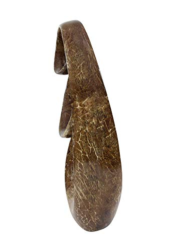 Deco 79 Polystone Abstract Swirl Sculpture, 14" X 8" X 31", Brown #TOP7