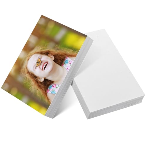 Lot de 50 feuilles de papier photo A4, portable, pour imprimante à jet d'encre, 200 g/m², papier photo brillant, parfait pour les impressions photo et les...
